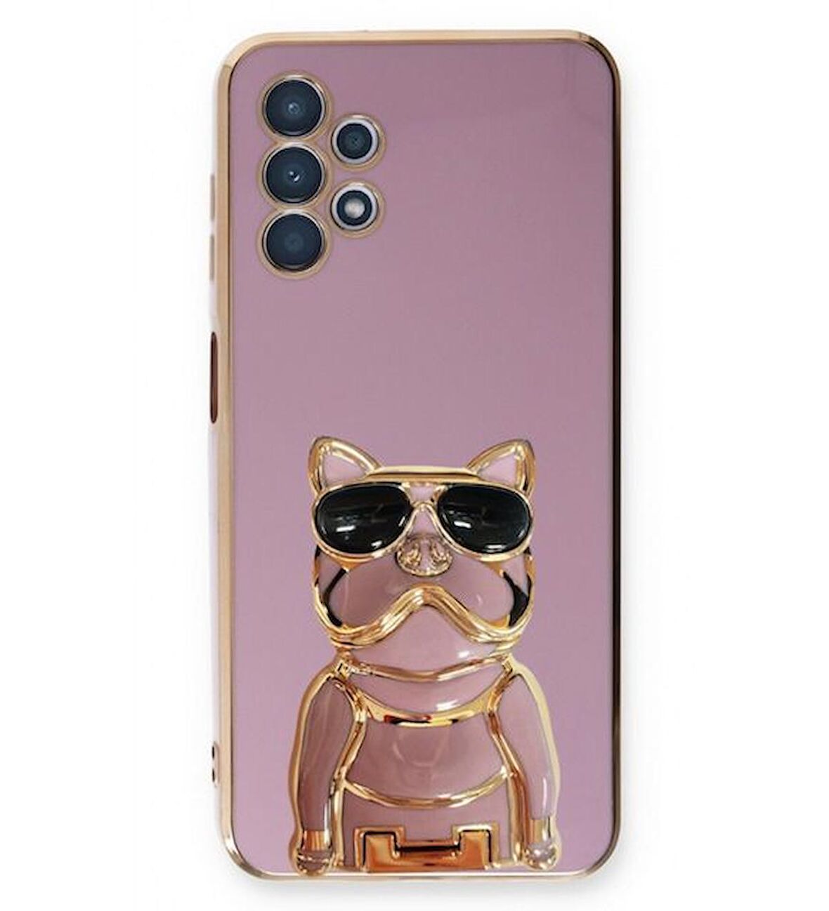 Gpack Samsung Galaxy A52S 5G Kılıf Kamera Korumalı Köpek Desenli Standlı Silikon
