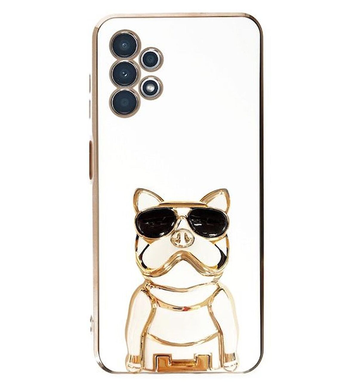 Gpack Samsung Galaxy A52S 5G Kılıf Kamera Korumalı Köpek Desenli Standlı Silikon