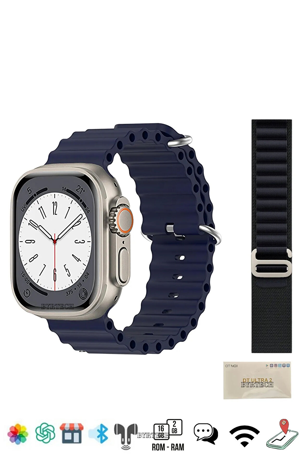 DT Ultra 2 WiFi/Navigasyon/Mesaj Yanıtlama/Uygulama Market Destekli 4G Android Watch 10 Akıllı Saat