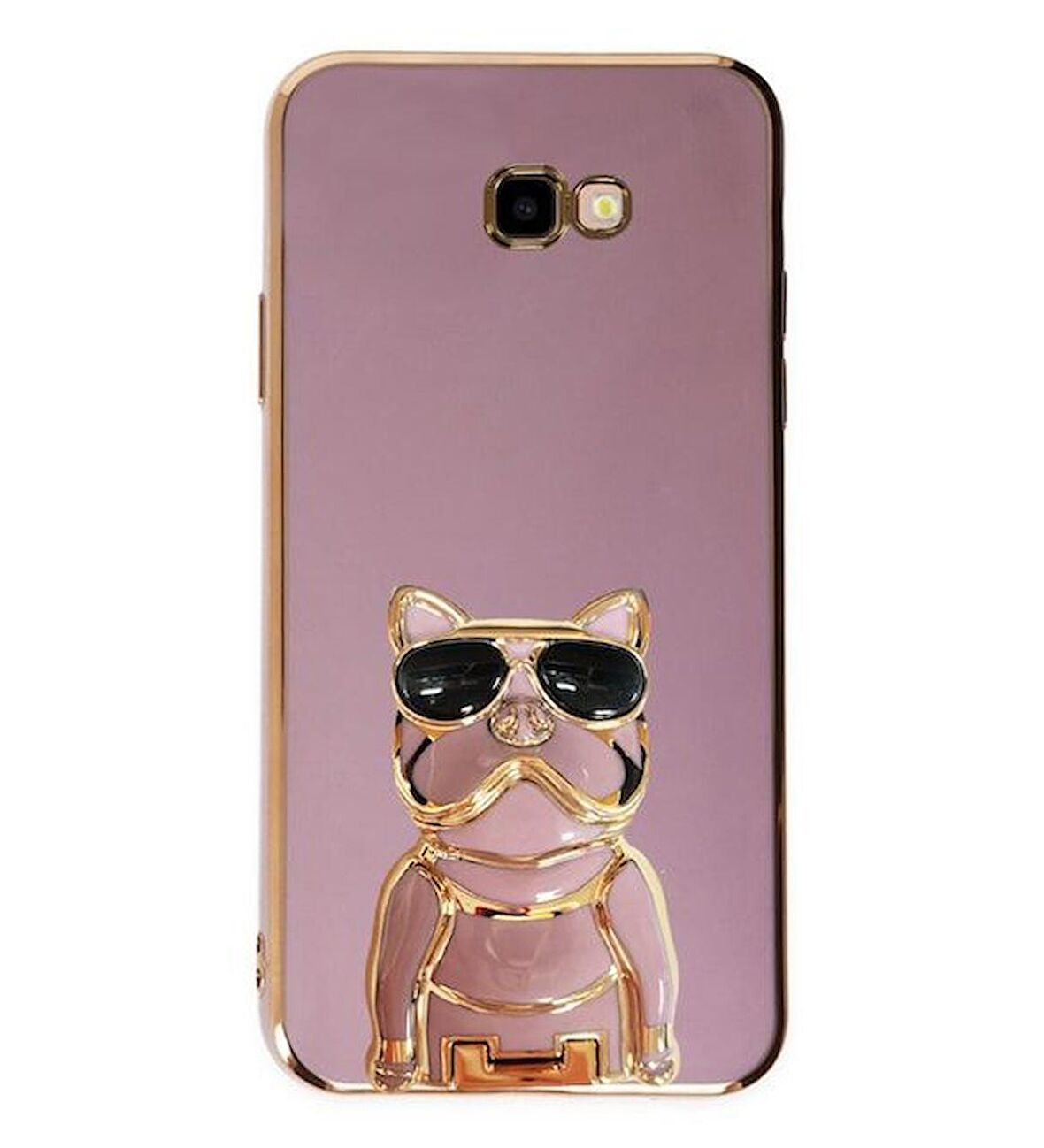 Gpack Samsung Galaxy J7 Prime Kılıf Kamera Korumalı Köpek Desenli Standlı Silikon