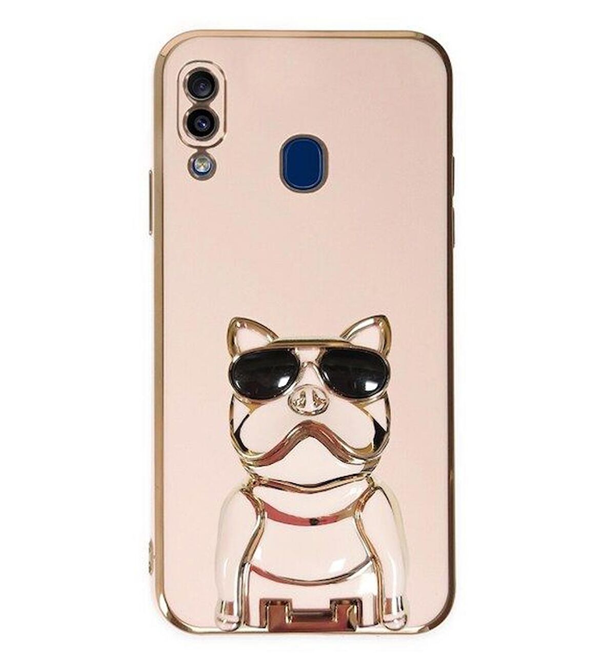 Gpack Samsung Galaxy A20 Kılıf Kamera Korumalı Köpek Desenli Standlı Silikon