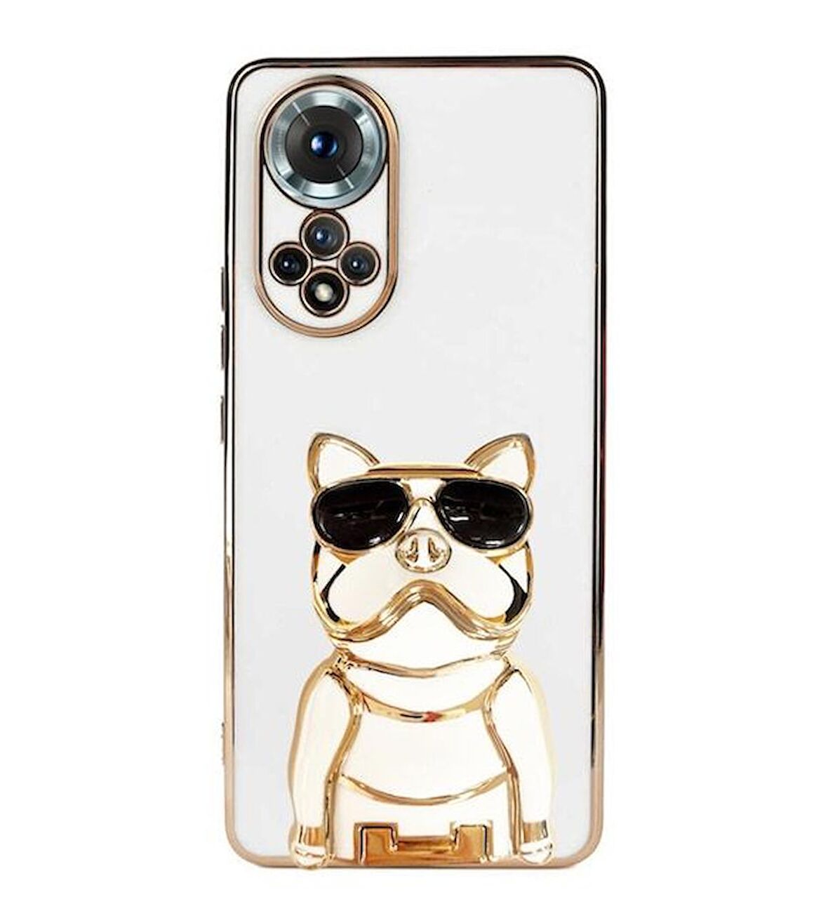 Gpack Huawei Nova 9 Kılıf Kamera Korumalı Köpek Desenli Standlı Silikon