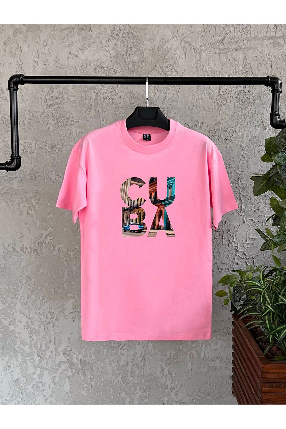 Cuba Baskılı Siyah Erkek Tshirt