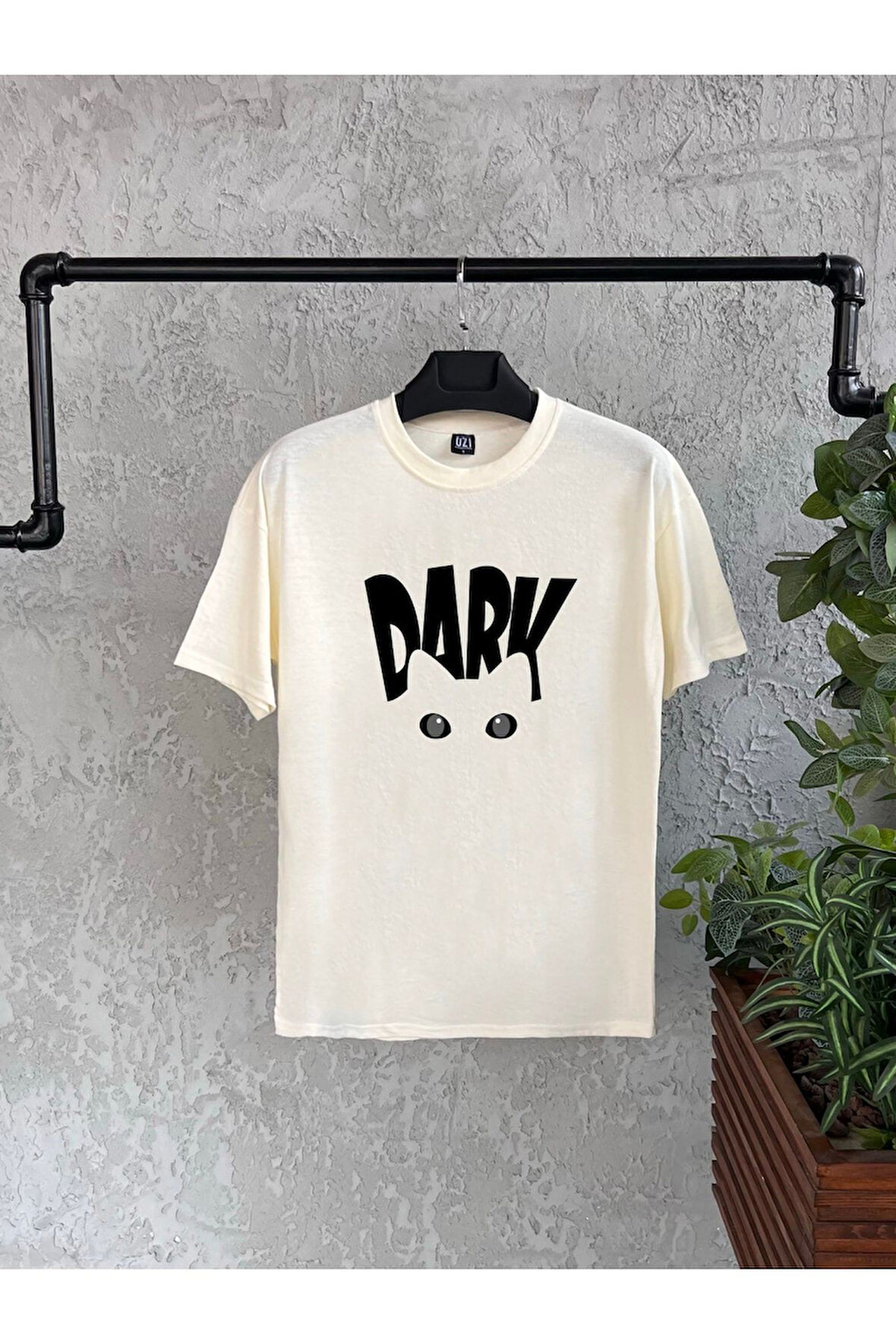 Dark Baskılı Turuncu Oversize Erkek Tshirt