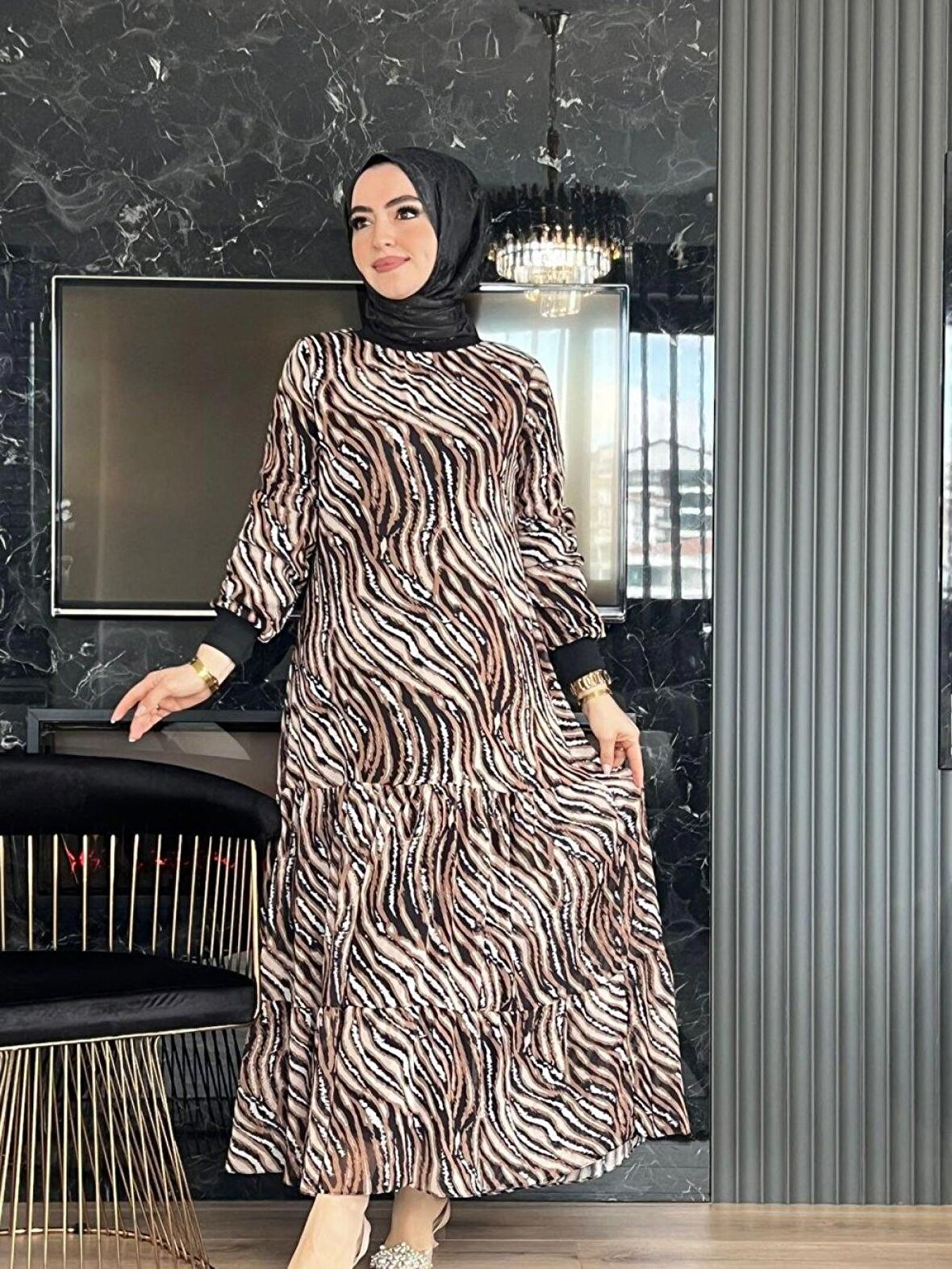 Maral Elbise Sütlü Kahve Beden 50