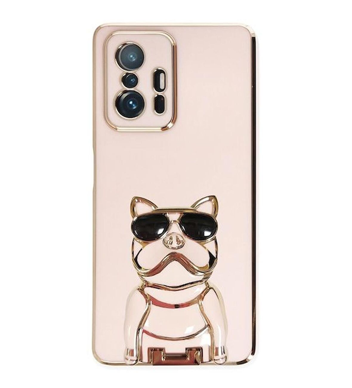 Gpack Xiaomi Mi 11T Pro 5G Kılıf Kamera Korumalı Köpek Desenli Standlı Silikon