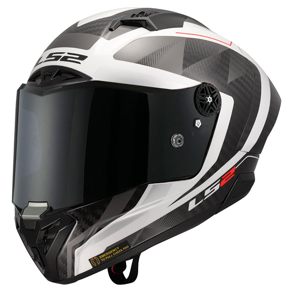 LS2 THUNDER KARBON GP AERO RAUTE BEYAZ-GRİ KASK