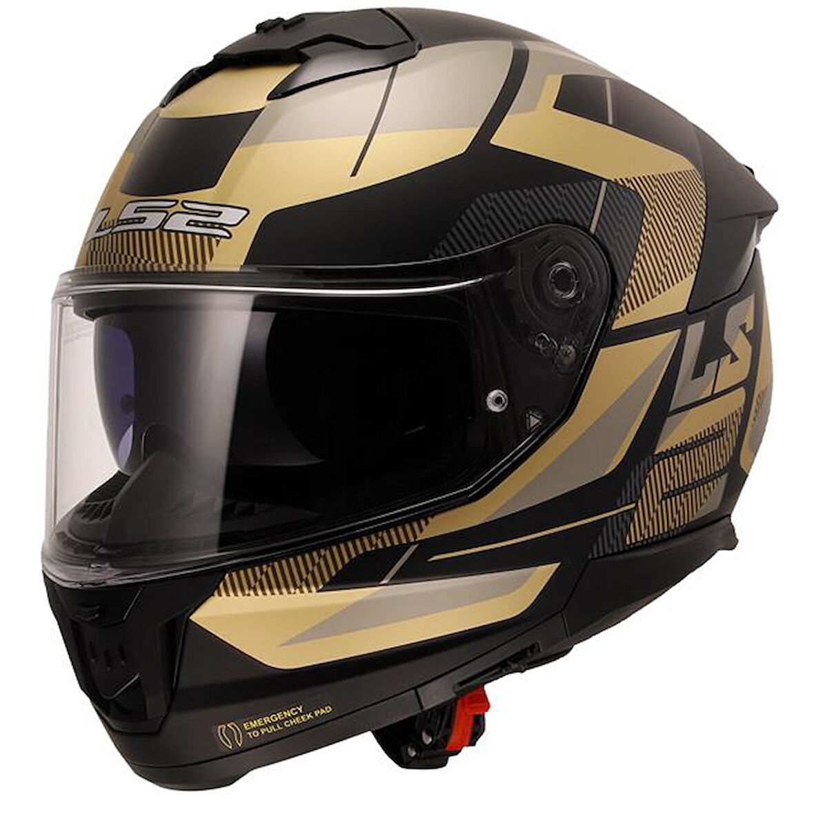 Ls2 Stream 2 Road Kapalı Kask Mat Siyah-gold-gri SMALL