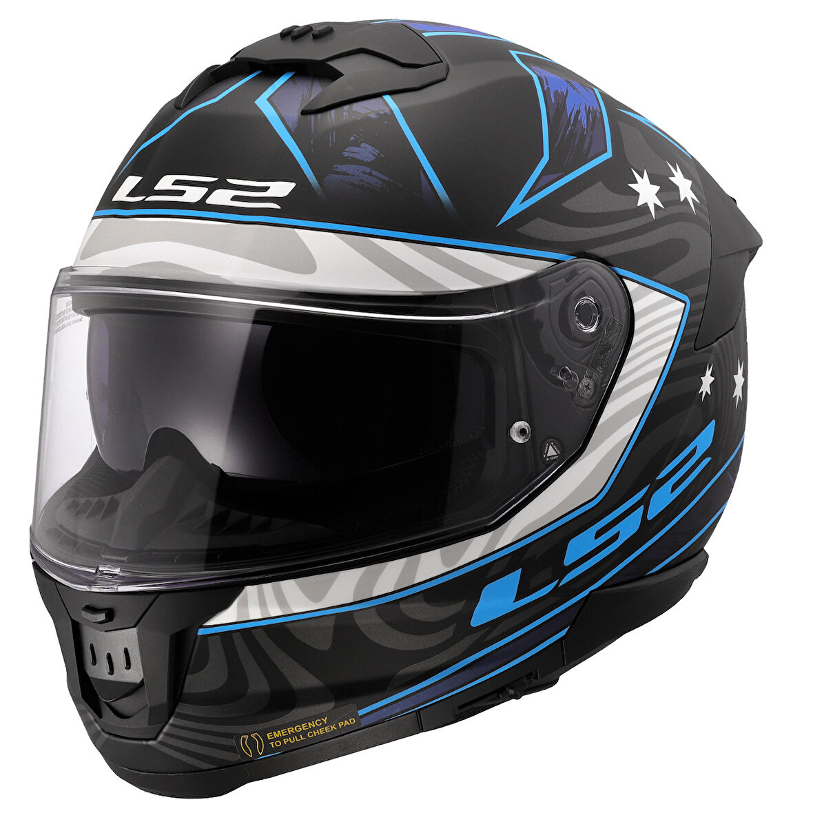 LS2 STREAM 2 GALDAM MAT SİYAH-MAVİ KASK