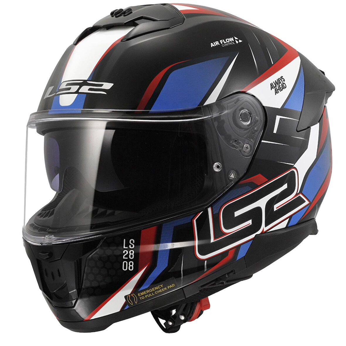 Ls2 stream 2 tinux siyah kırmızı kapalı kask