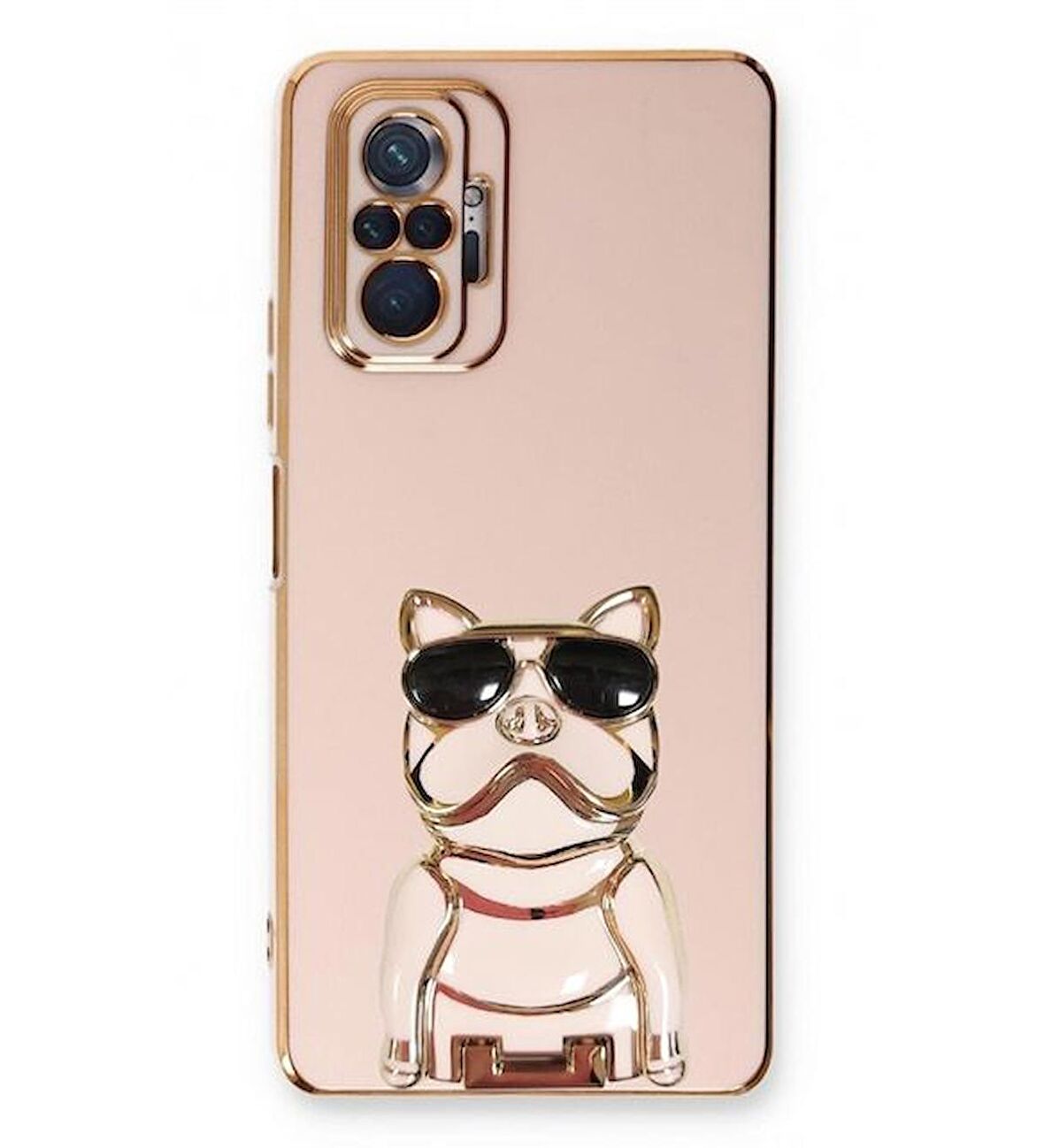 Gpack Xiaomi Redmi Note 10 Pro Kılıf Kamera Korumalı Köpek Desenli Standlı Silikon