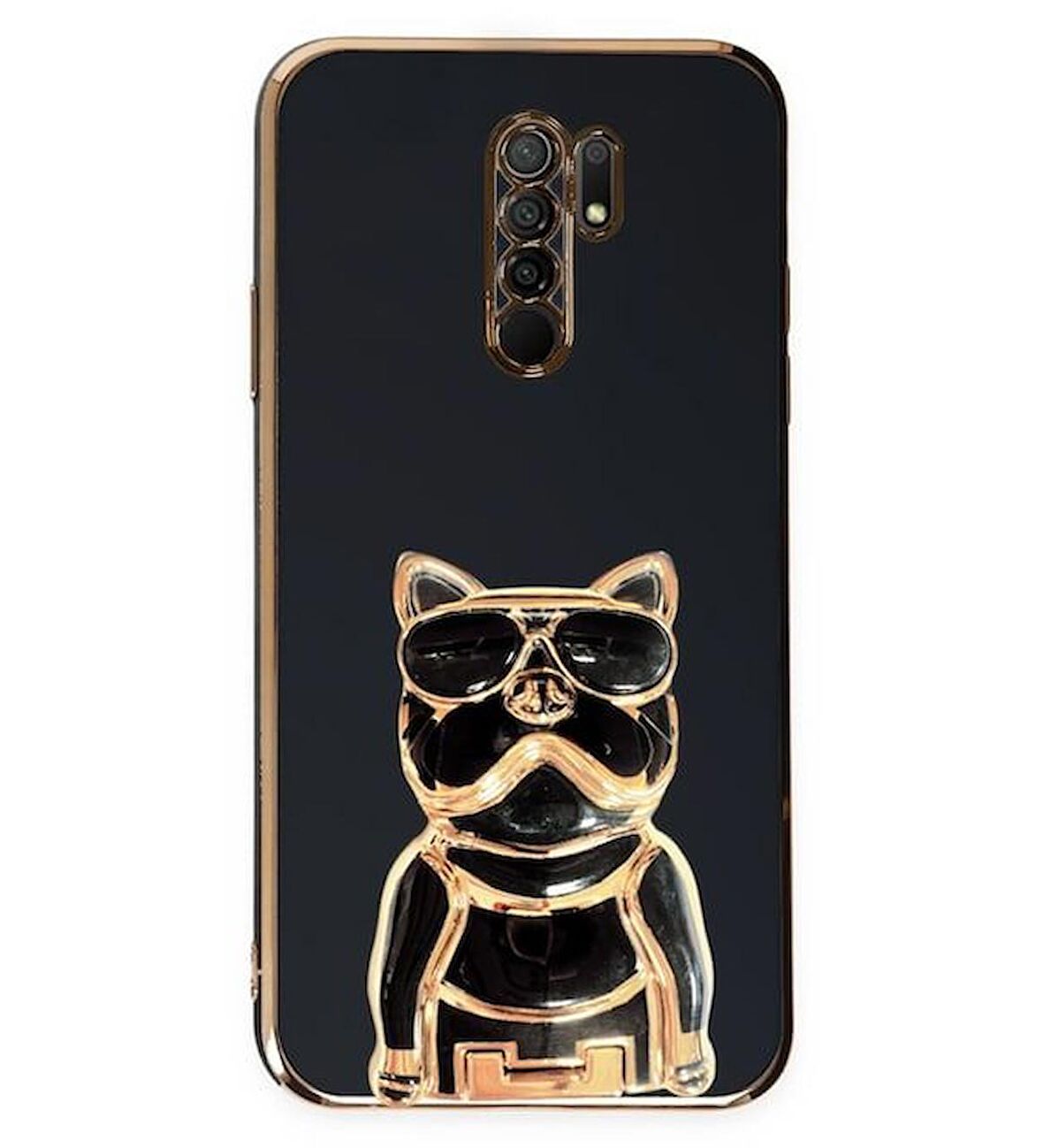 Gpack Xiaomi Redmi 9 Kılıf Kamera Korumalı Köpek Desenli Standlı Silikon