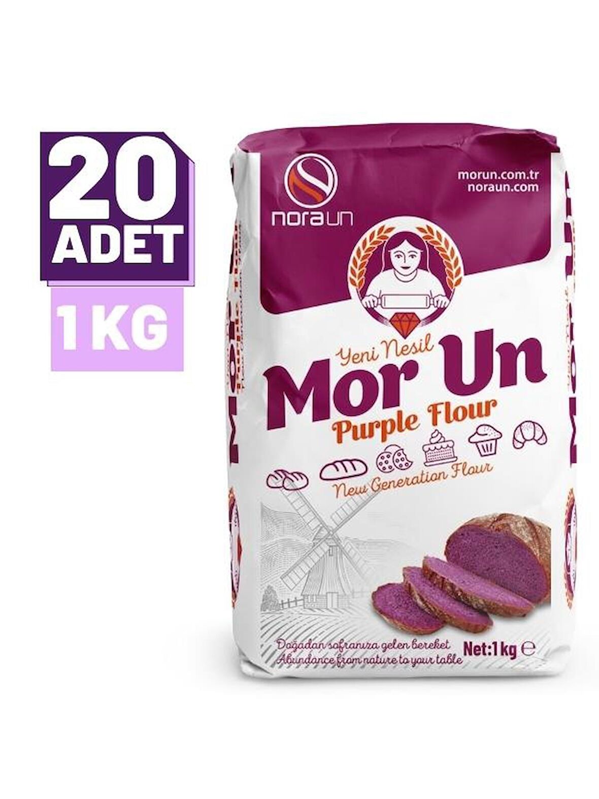 Mor Un 1 Kg 20 Adet (VEGAN)
