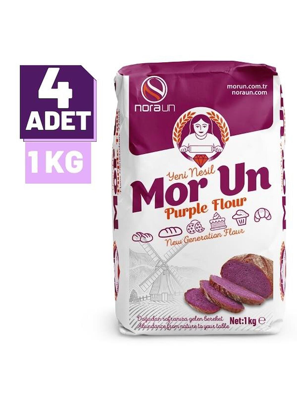 Mor Un 1 KG 4 ADET