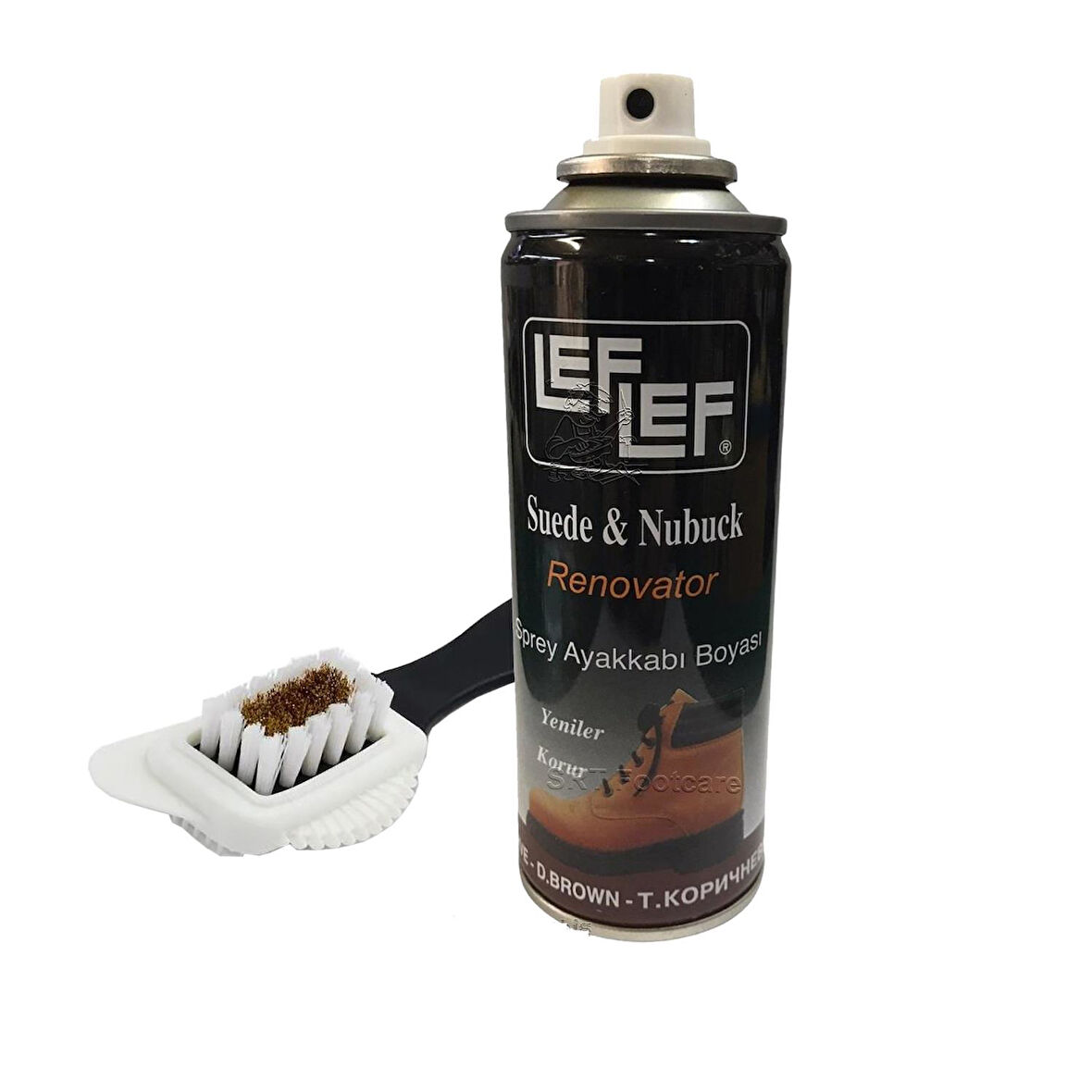 Leflef Süet, Nubuk Sprey Boya + 4 Yönlü Süet nubuk Fırçası