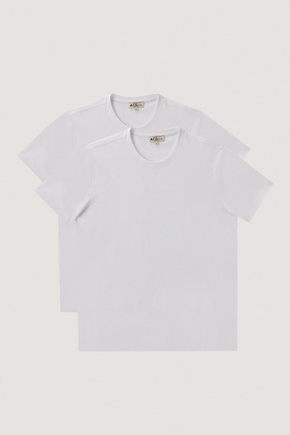 Erkek Beyaz Slim Fit Dar Kesim Bisiklet Yaka %100 Pamuk 2'li Düz Tişört Paketi