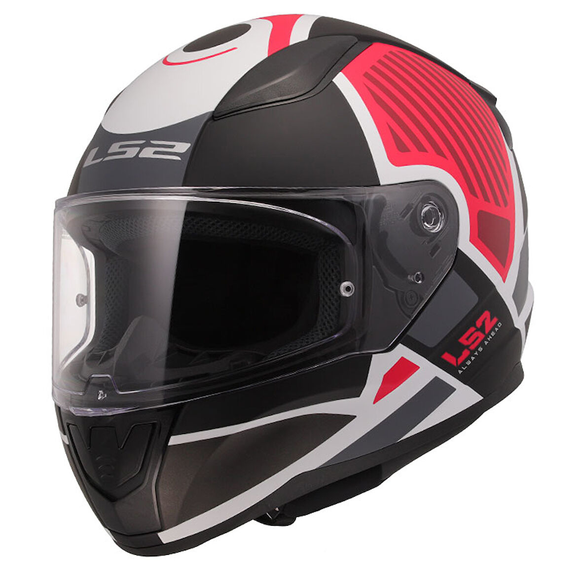 Ls2 Rapıd 2 Grıd Mat Beyaz-Kırmızı Kask 3Xl