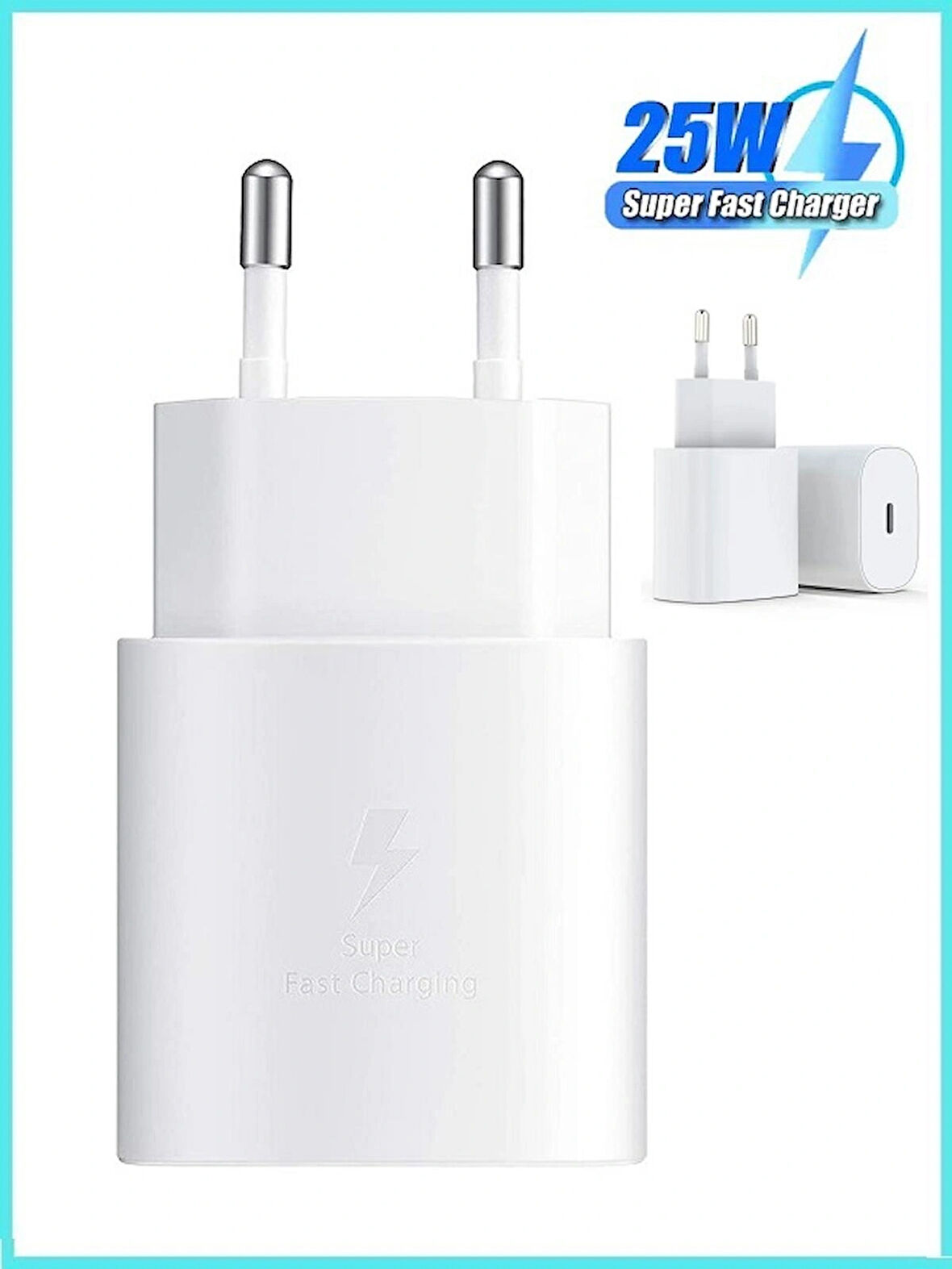 Samsung A35 / A55 / A34 / S22 / S23 / S24 uyumlu 25W Ultra hızlı şarj başlığı Sadece Adaptör