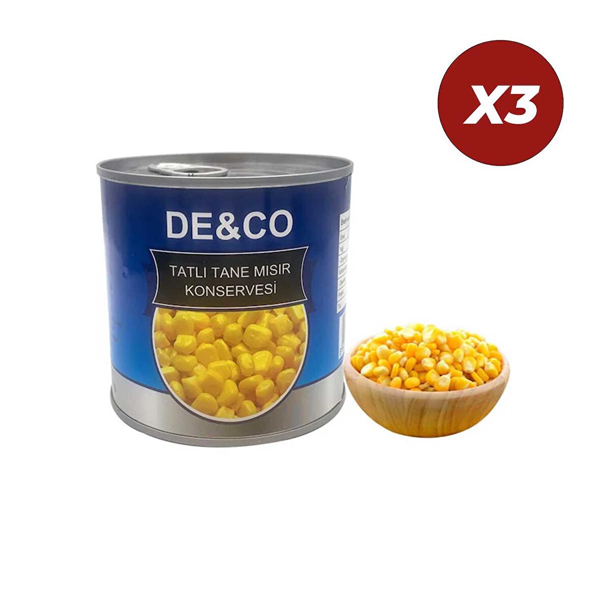 DeCo Tatlı Tane Mısır Konservesi 340 Gr 3 Adet