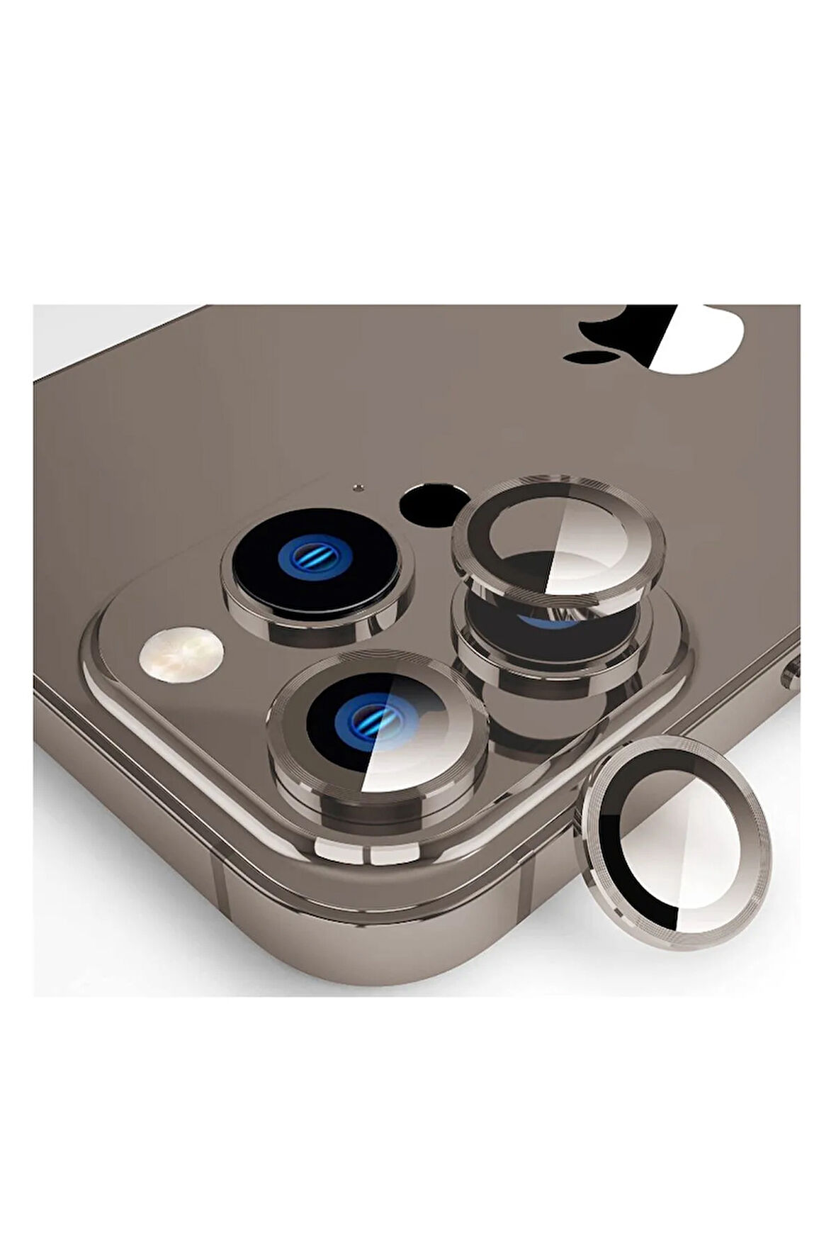 İphone 15 pro/15 pro max Natural kamera lens koruyucu(Safir Lens Kamera Cam Koruma+Parmak İz Brakmaz