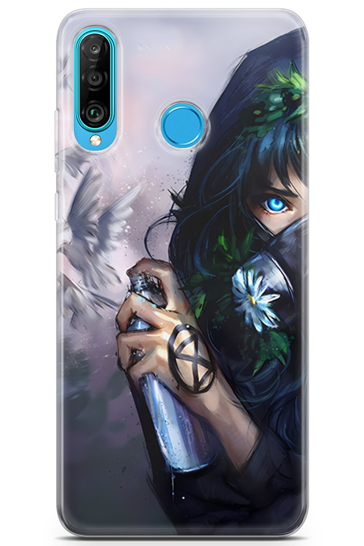 Huawei P30 Lite uyumlu Girls 28 Premium UV Spray Boya ve Güvercinler