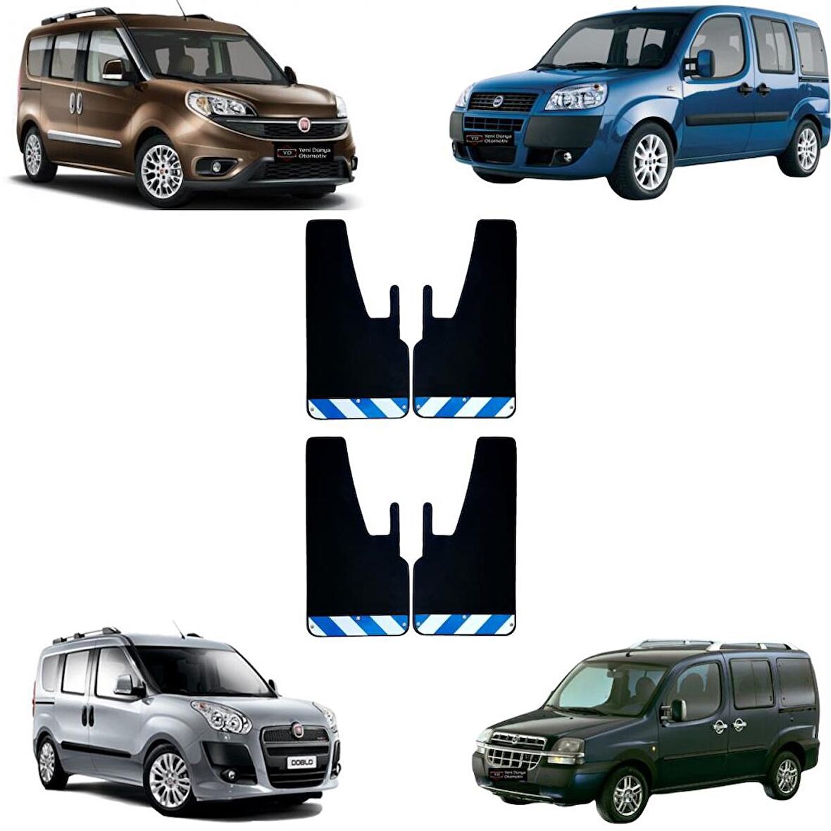 Fiat Doblo Mavi-Beyaz Fosforlu 4'lü Paçalık Çamurluk Tozluk FIA0FX02103