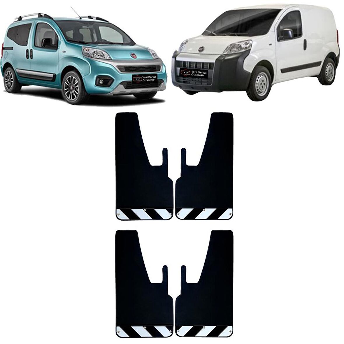 Fiat Fiorino Siyah-Beyaz Fosforlu 4'lü Paçalık Çamurluk Tozluk FIA0FX02601