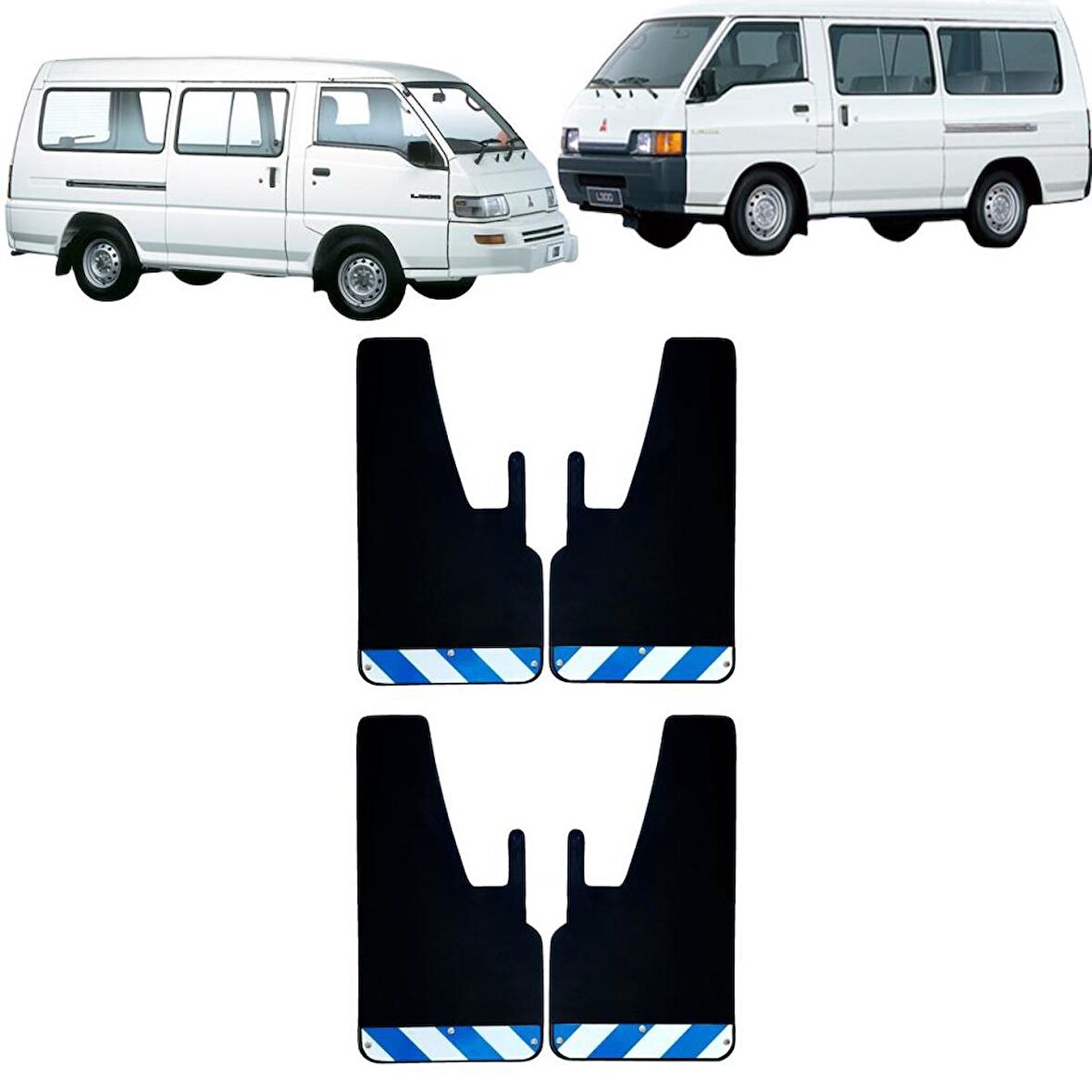 Mitsubishi L300 Mavi-Beyaz Fosforlu 4'lü Paçalık Çamurluk Tozluk MIT0FX00903
