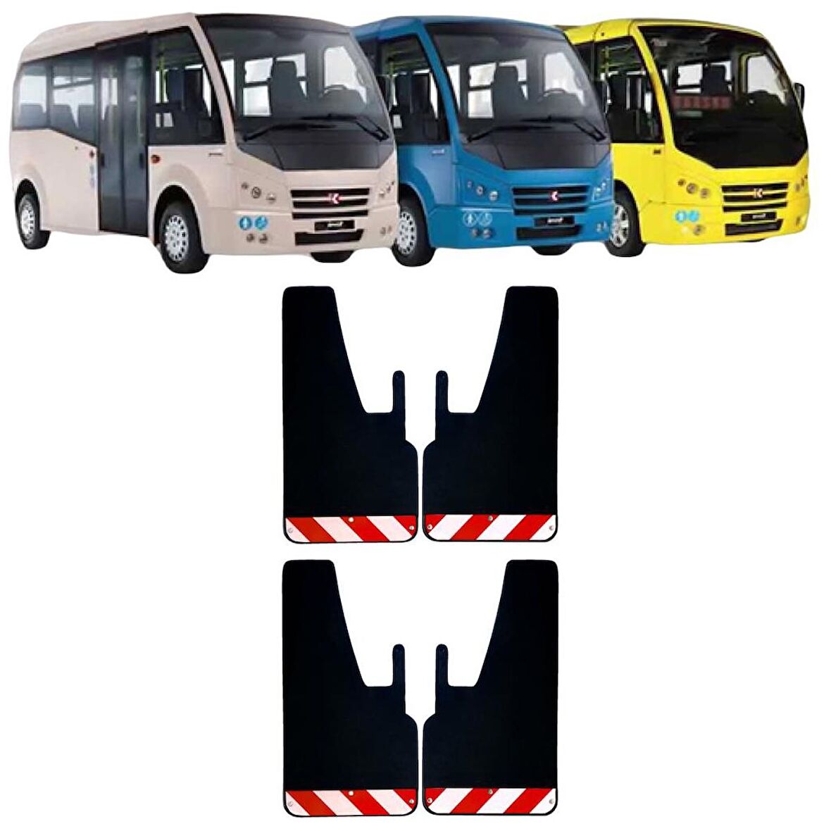 Karsan Jest Kırmızı-Beyaz Fosforlu 4'lü Paçalık Çamurluk Tozluk PEU0FX02702