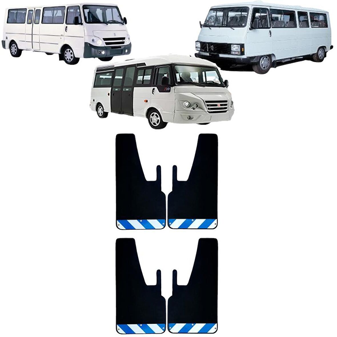 Peugeot J9 - J10 Mavi-Beyaz Fosforlu 4'lü Paçalık Çamurluk Tozluk PEU0FX02303