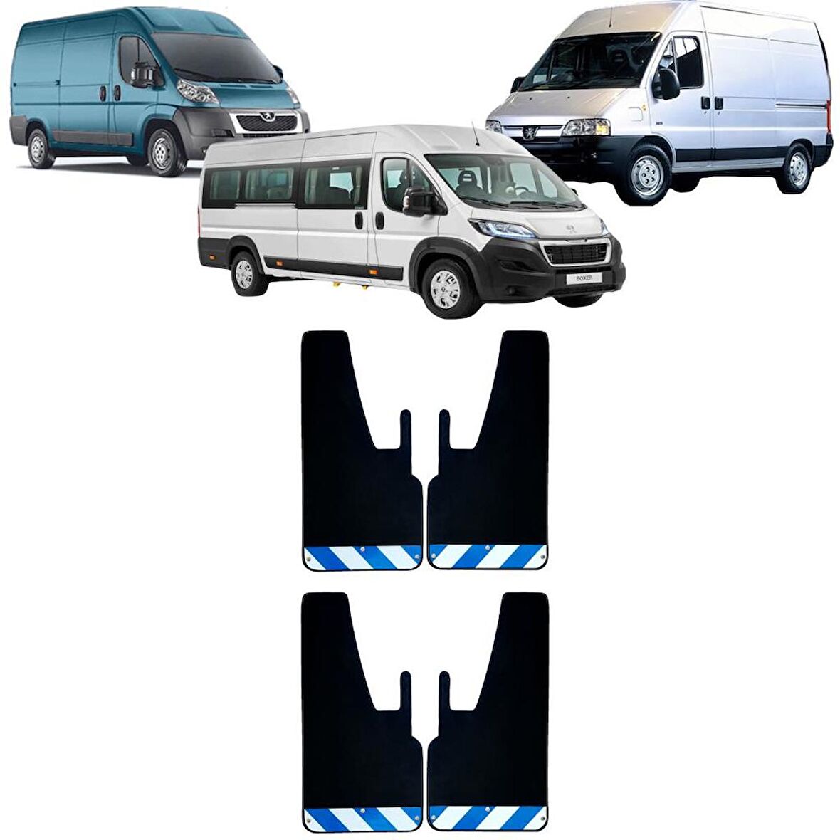 Peugeot Boxer Mavi-Beyaz Fosforlu Renkli 4lü Paçalık, Çamurluk, Tozluk PEU0FX02203