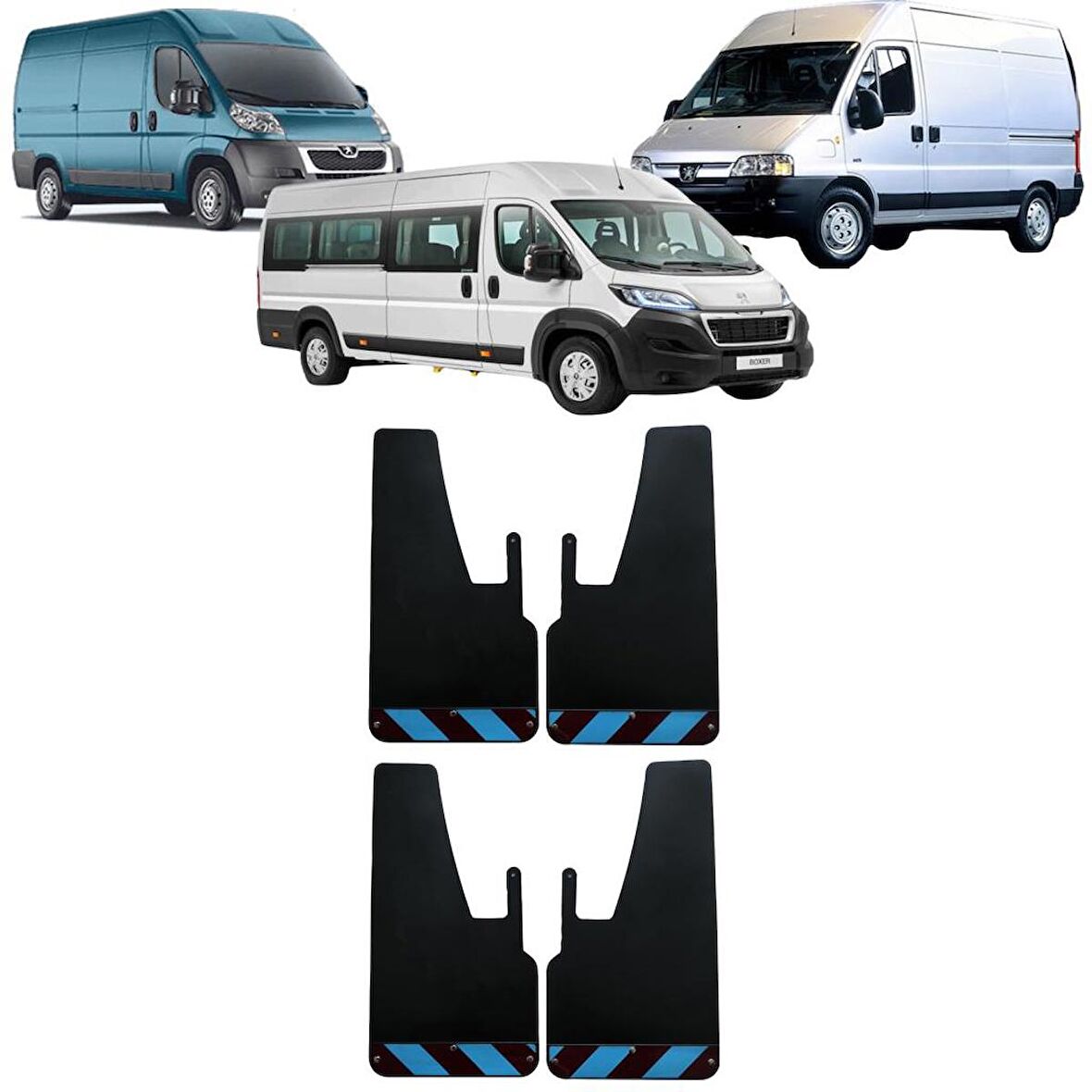 Peugeot Boxer Bordo-Mavi Fosforlu 4'lü Paçalık Çamurluk Tozluk PEU0FX02204