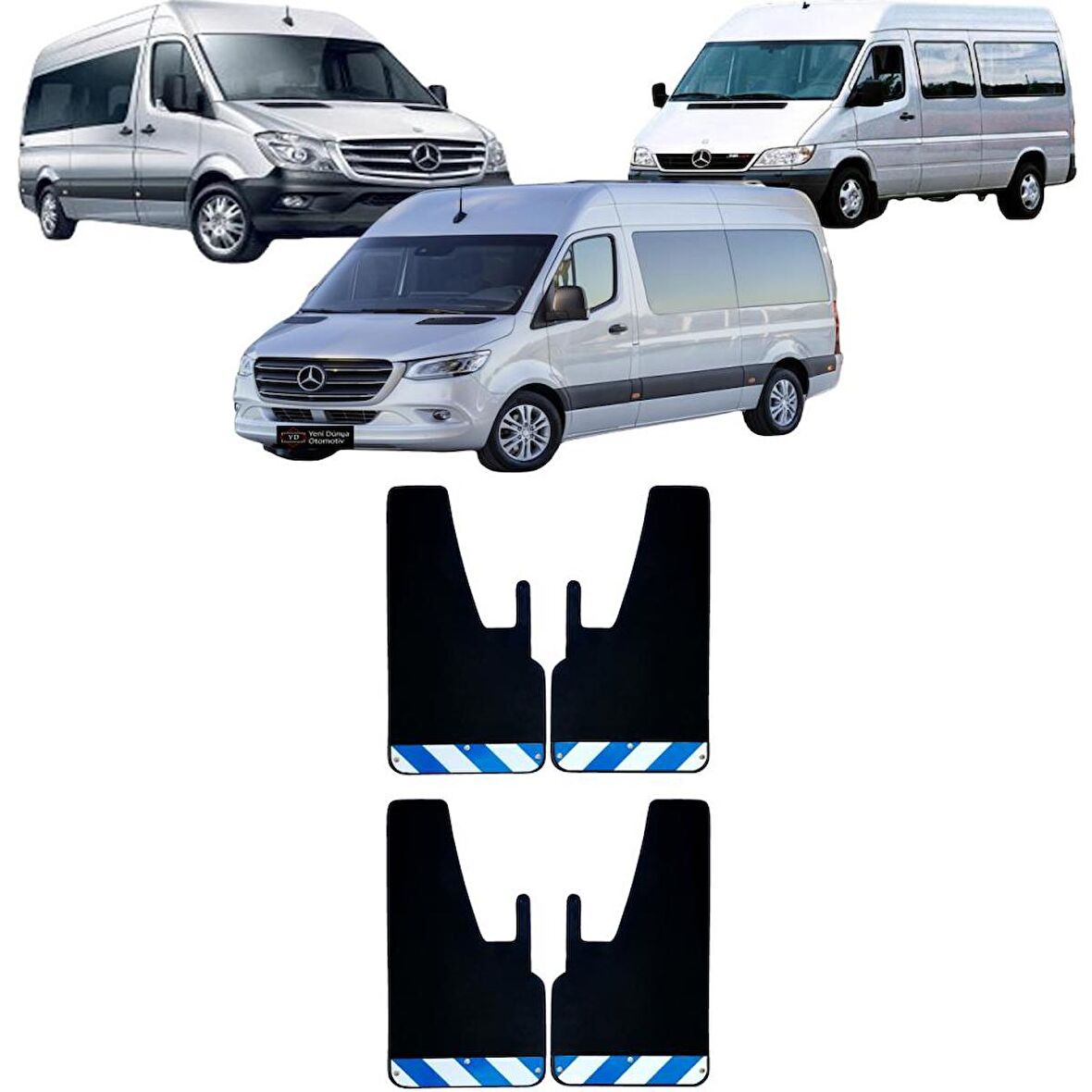 Mercedes Sprinter Mavi-Beyaz Fosforlu 4'lü Paçalık Çamurluk Tozluk MRC0FX00103