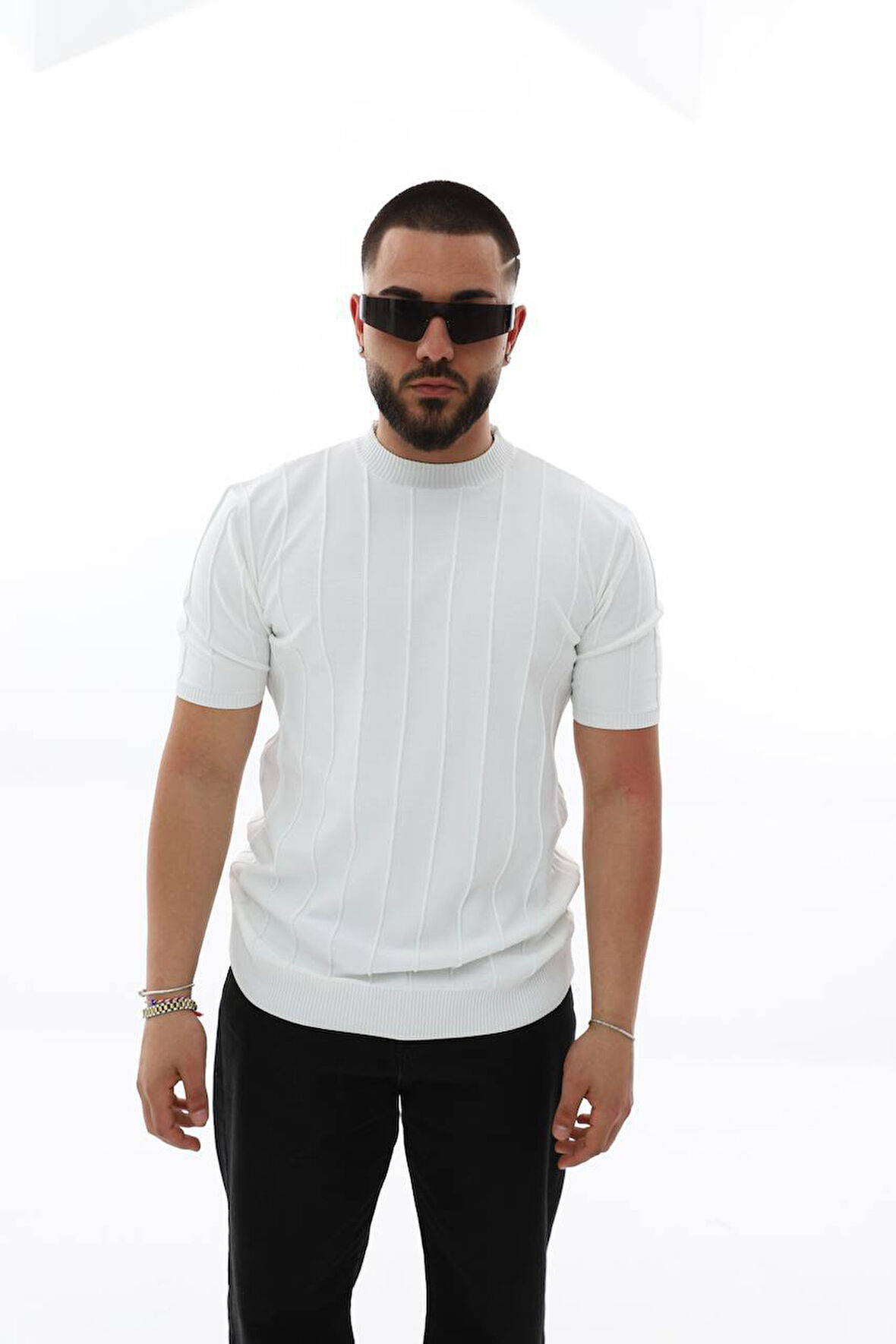 Triko Şeritli T-Shirt