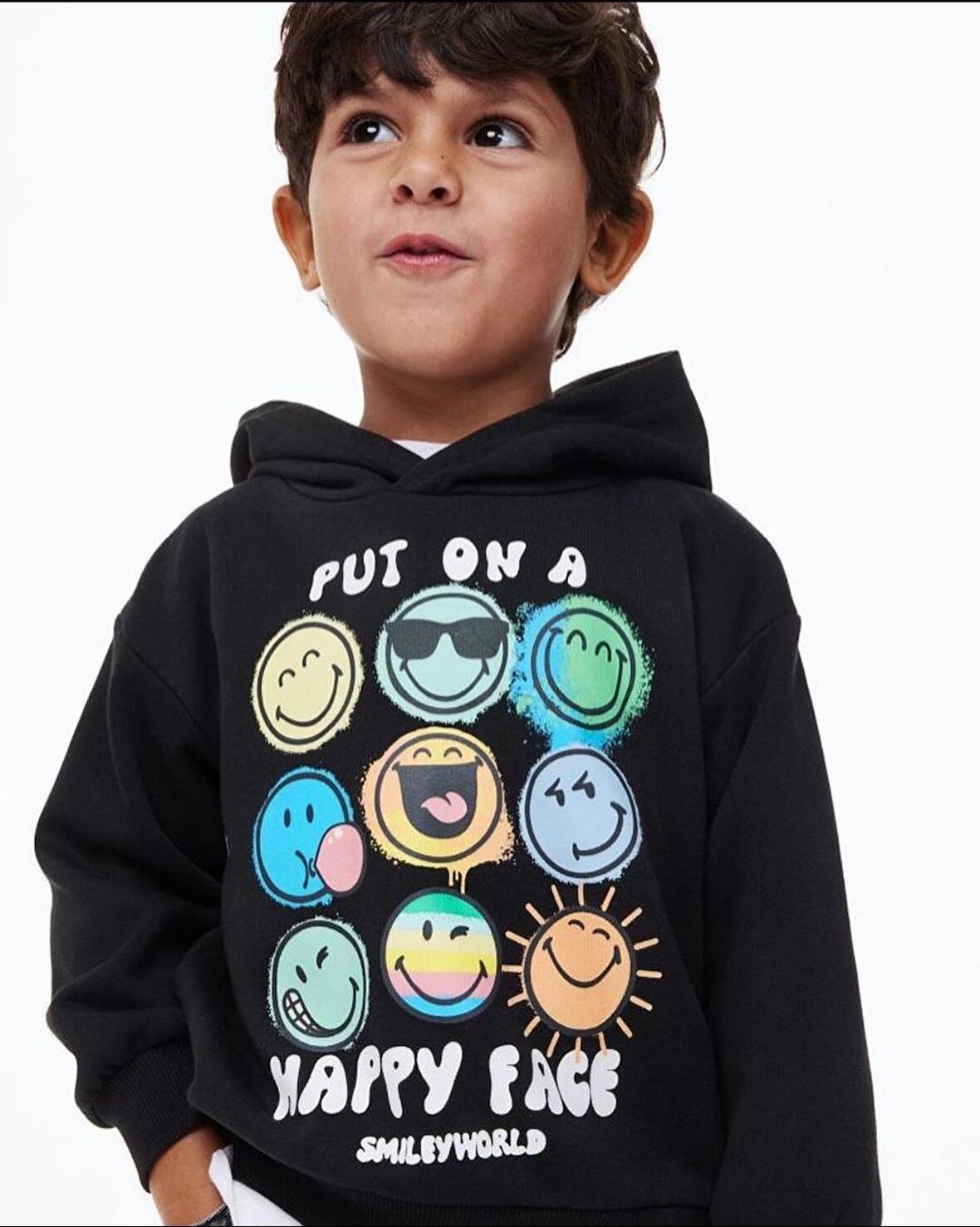 Happy Face Kapüşonlu Çocuk Sweatshirt