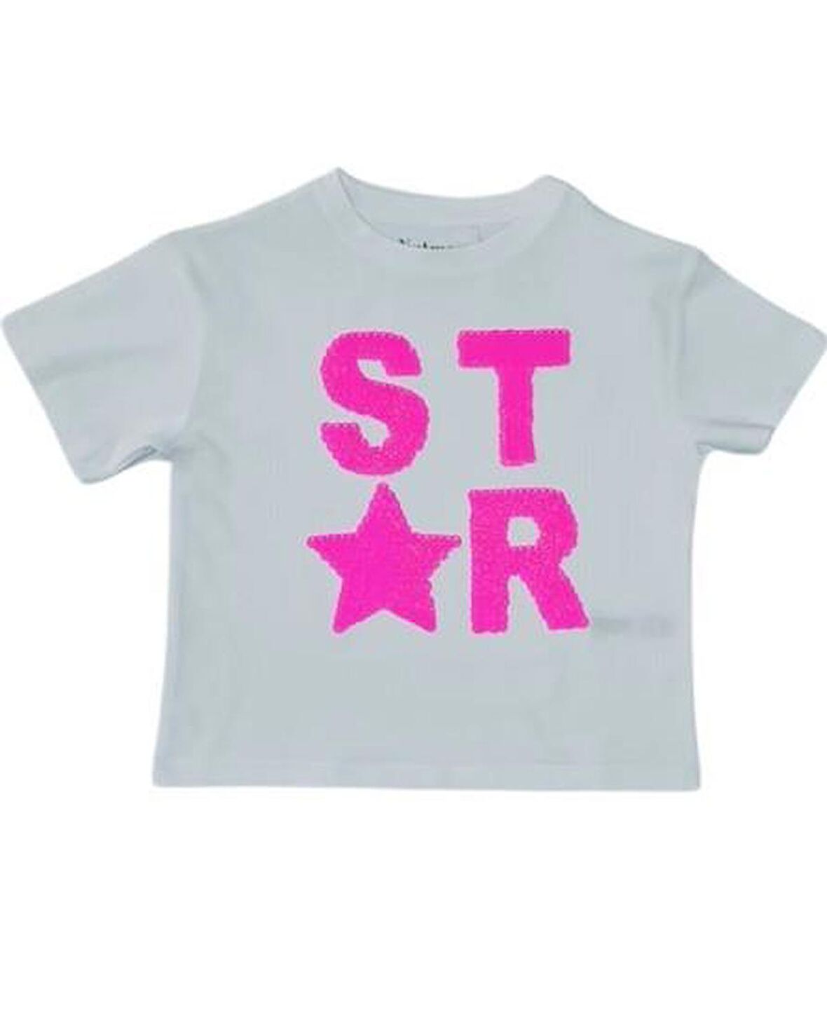 Star Pullu Oversize Kız Çocuk Tişört