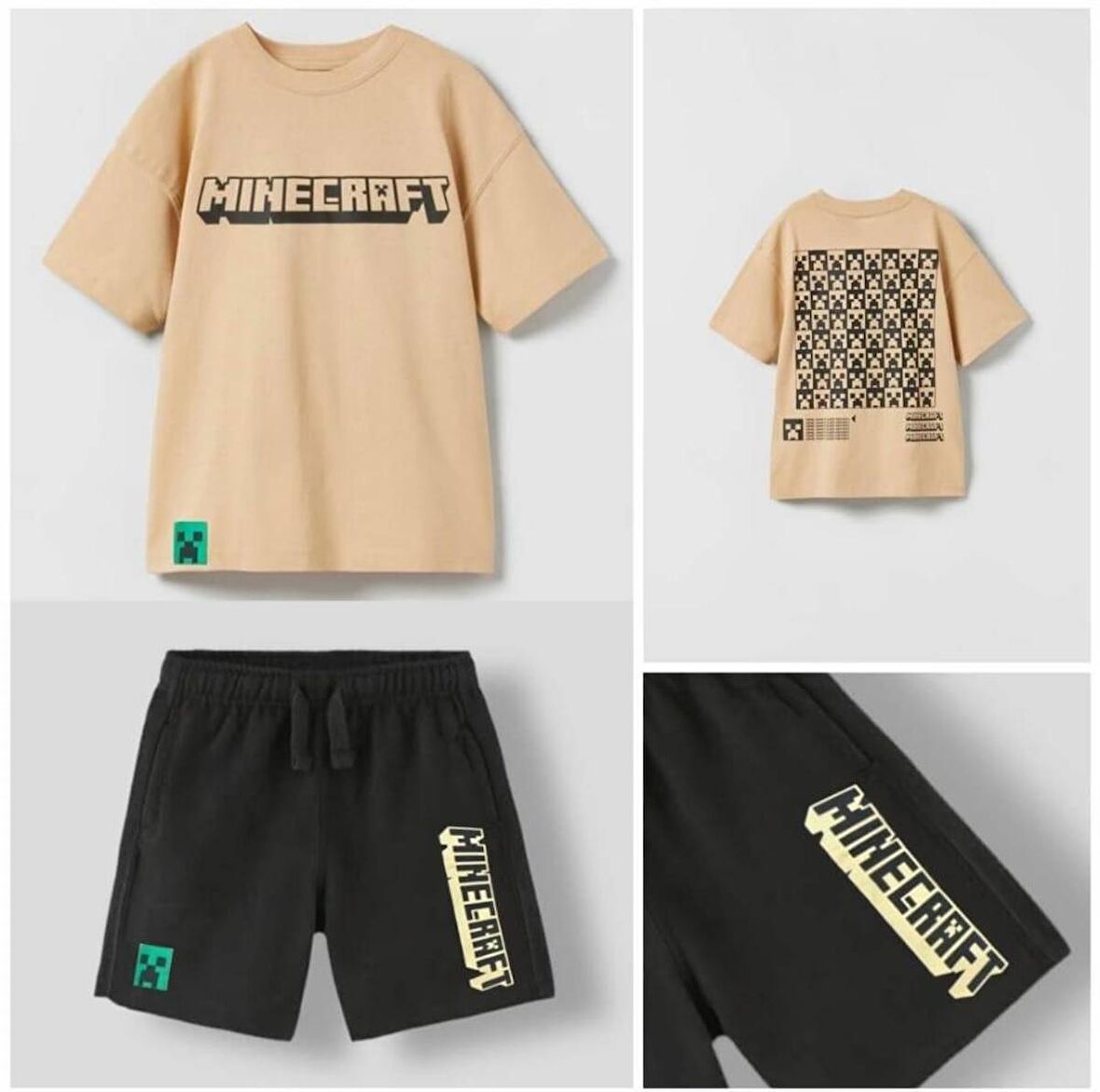Minecraft Şortlu Çocuk Takım