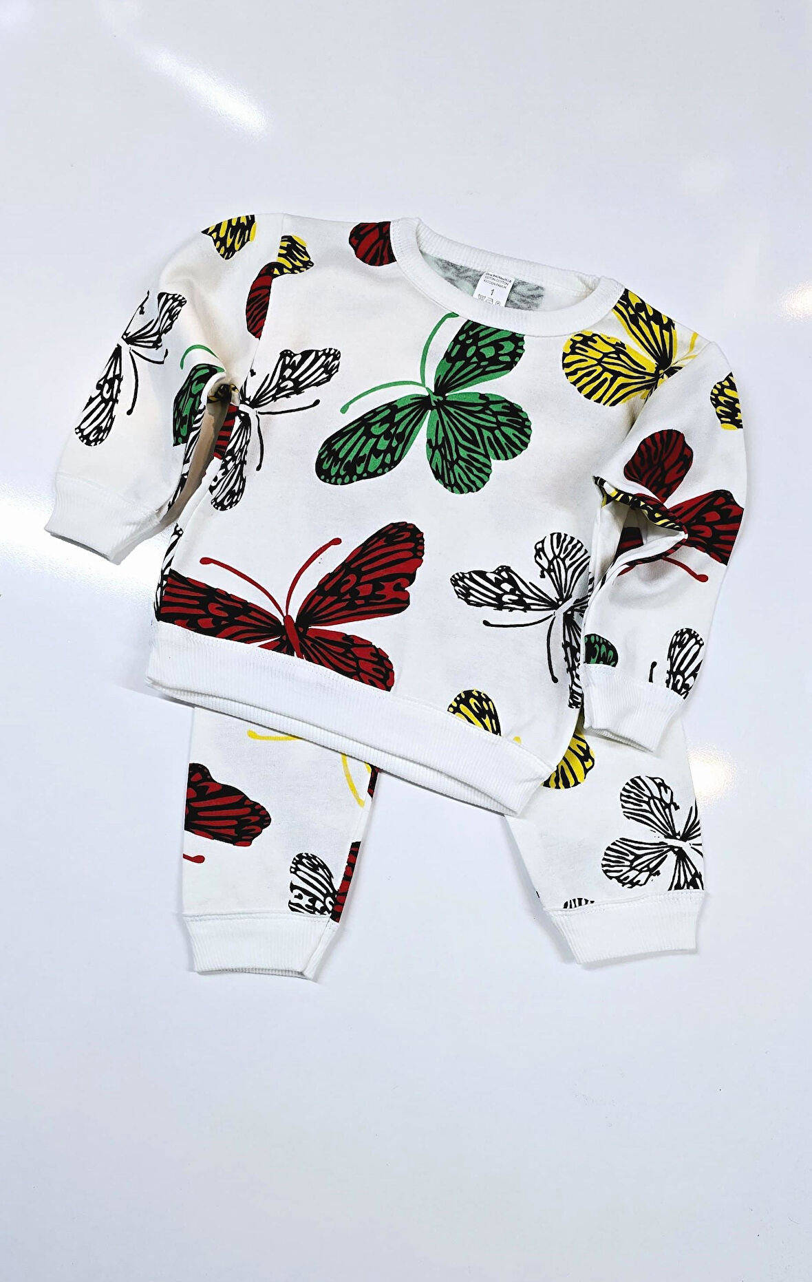 Kelebek Desenli Kız Bebek Pijama Takım