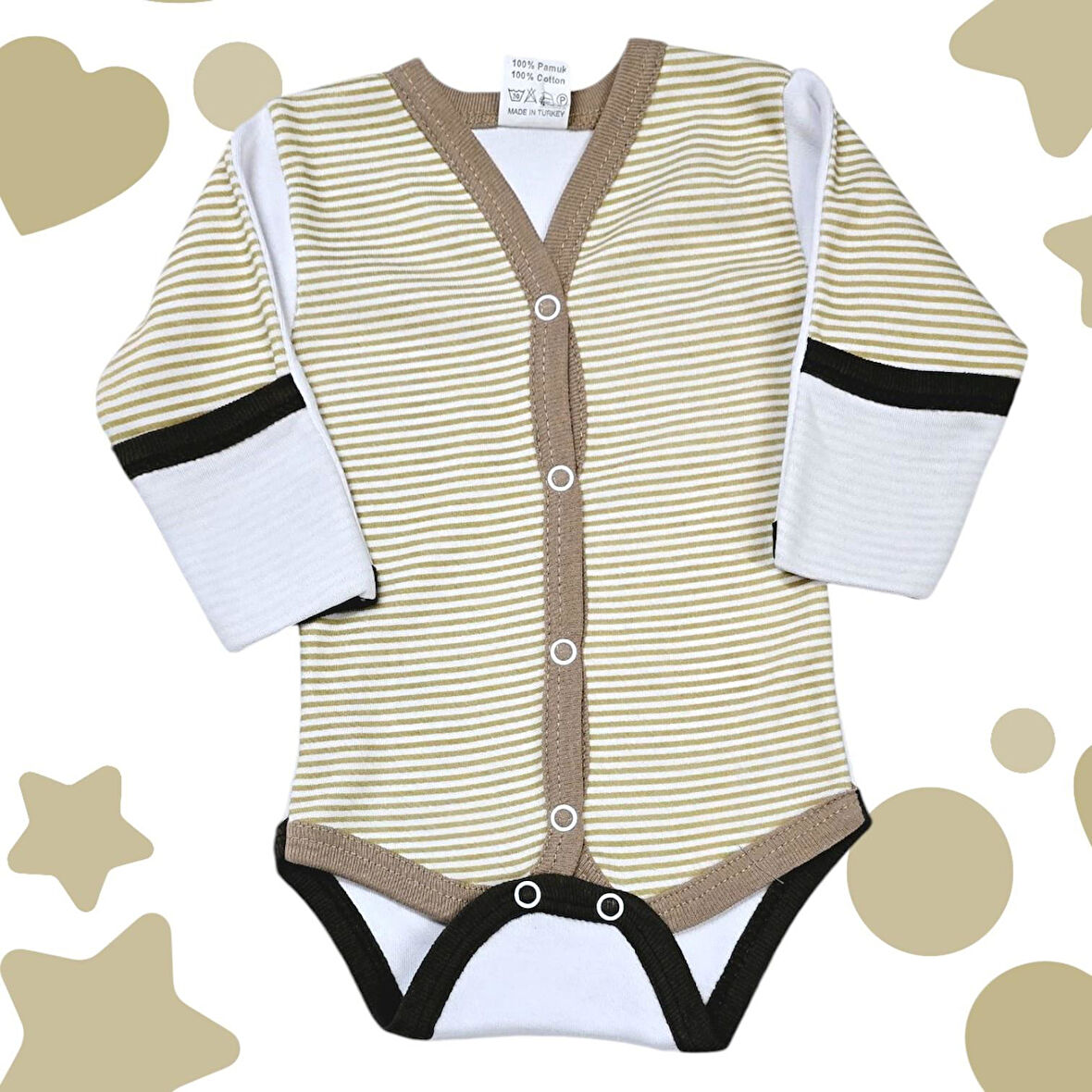 Önden Çıtçıtlı Kız Bebek Çıtçıtlı Body Zıbın