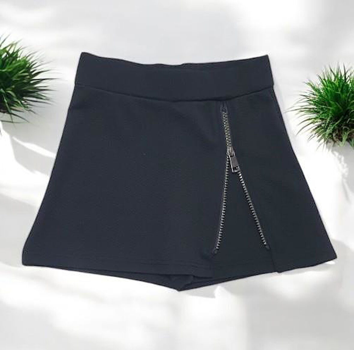 Fermuarlı Kız Çocuk Şort Etek