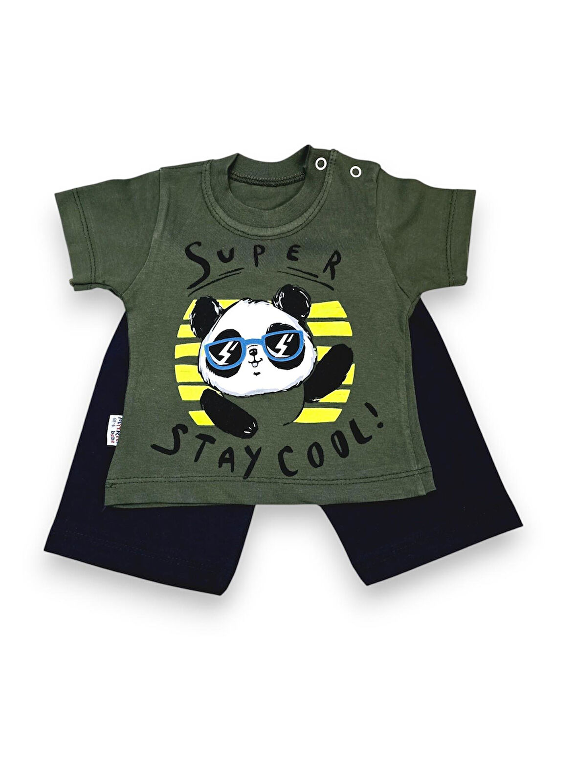 Ayıcık Desenli Erkek Bebek Şortlu Takım