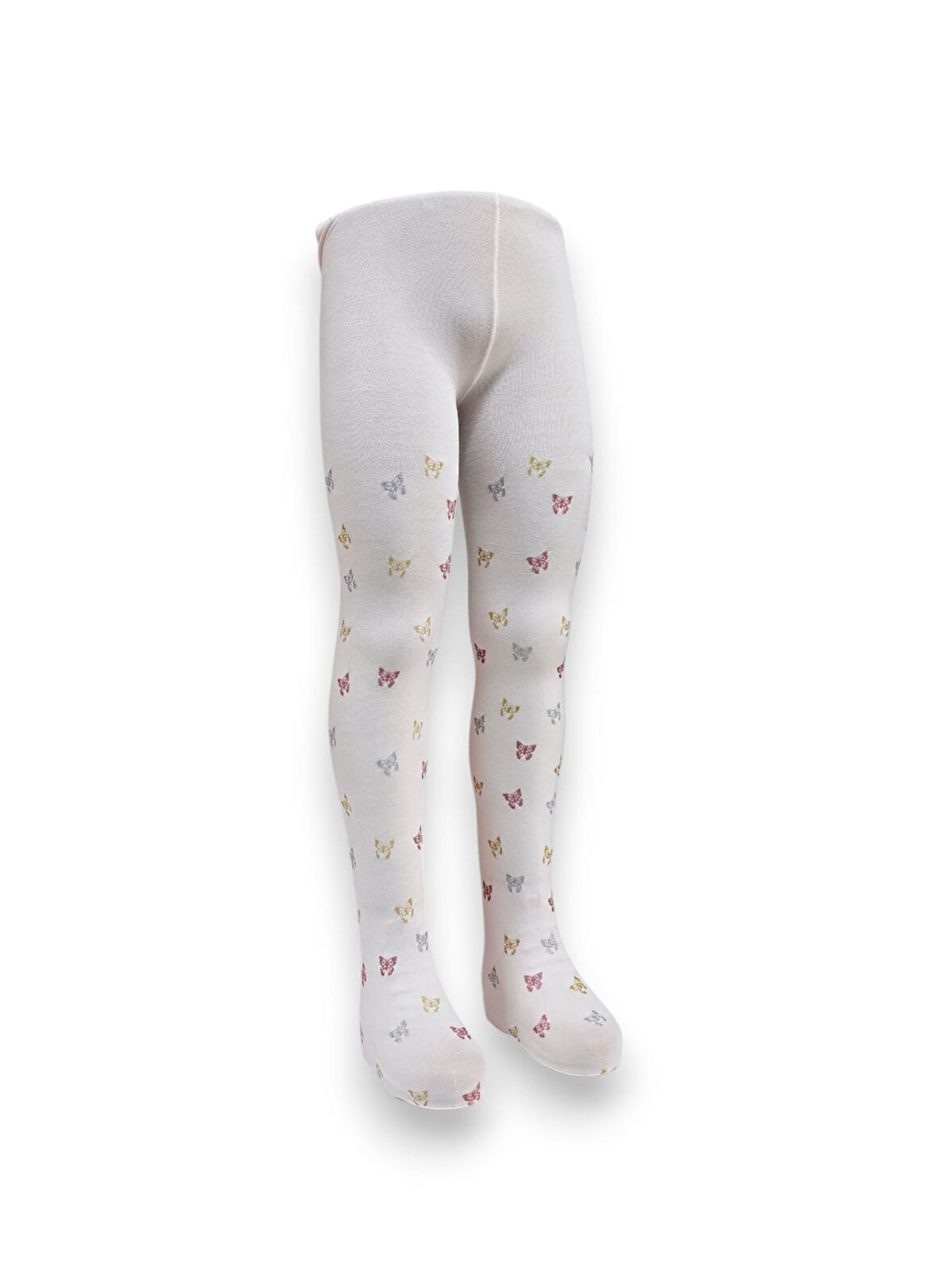 Kelebekli Simli Çocuk Külotlu Çorap - Dore  ST08584  