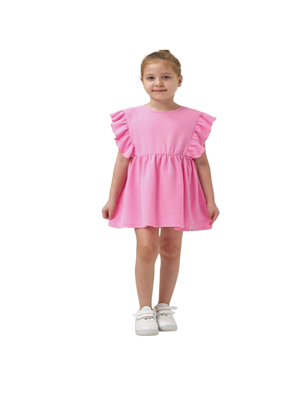 Kolu Fırfırlı Kız Çocuk Elbise