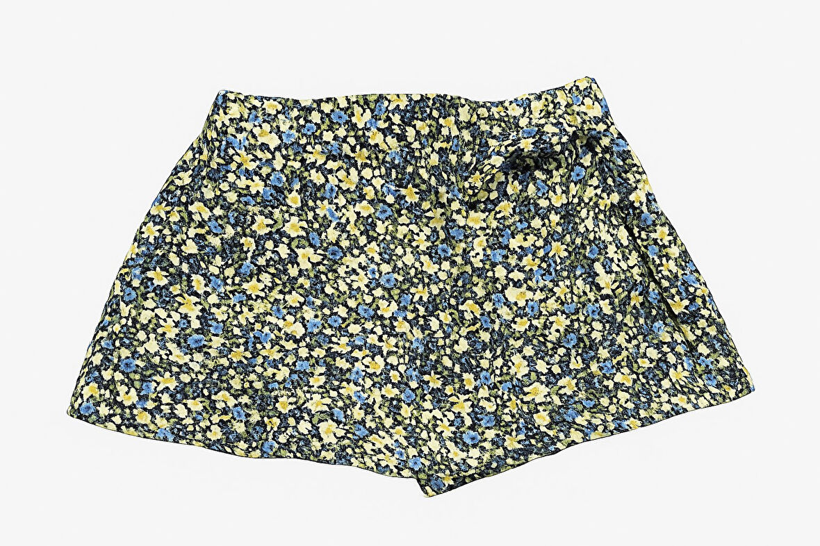 Çiçekli Kız Çocuk Şort Etek