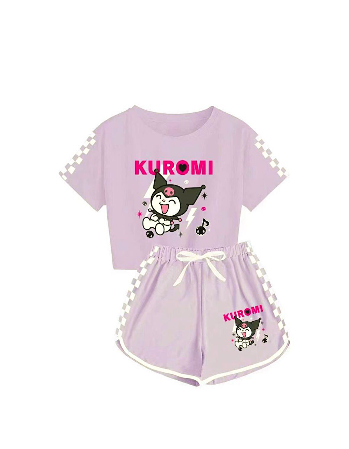 Kuromi Kız Çocuk Şortlu Takım