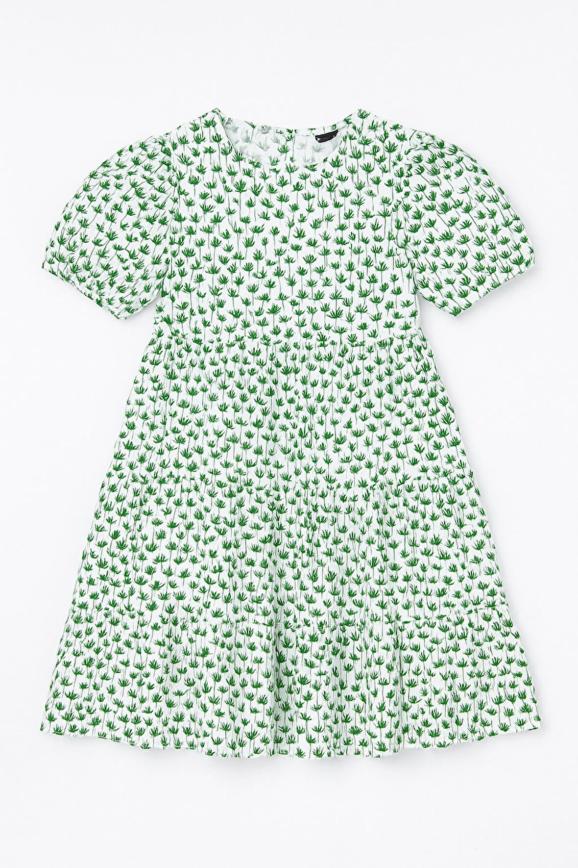 Palmiye Desenli Kız Çocuk Yazlık Elbise