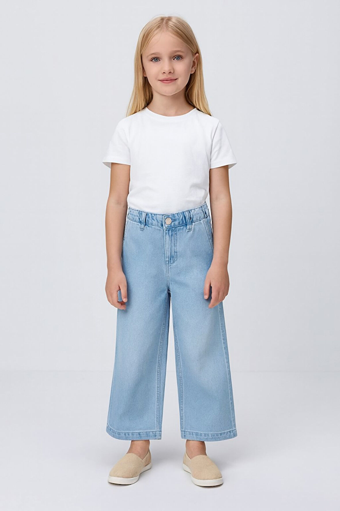 Wide Leg Denim Kız Çocuk Kot Pantolon