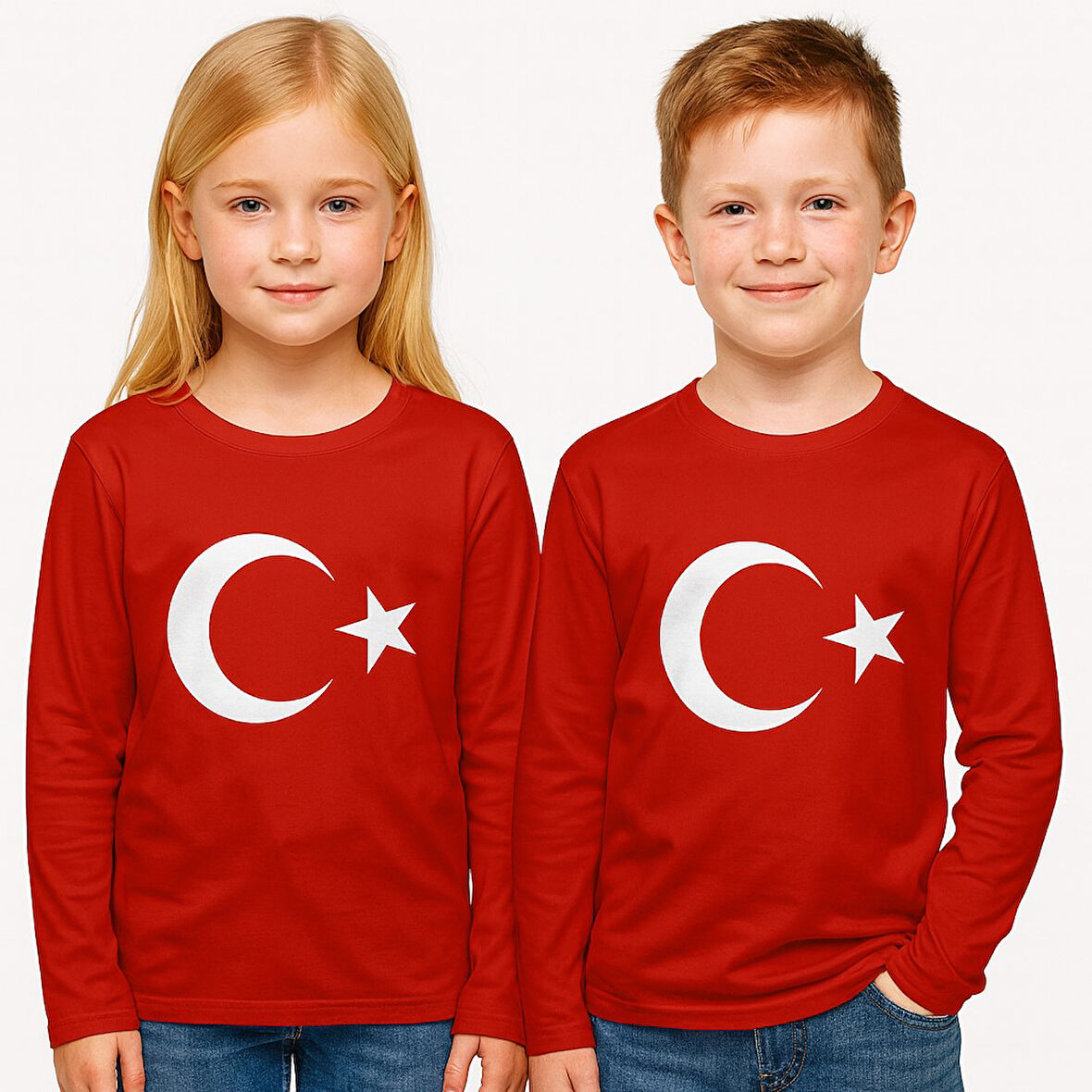 Ayyıldız Baskılı Uzun Kol Tişört