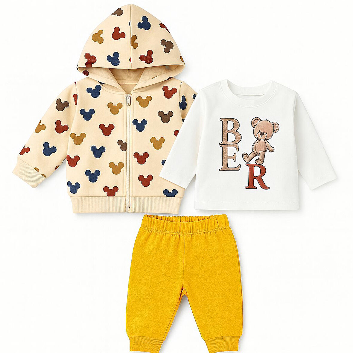 Bear Hırkalı Erkek Bebek Eşofman Takım