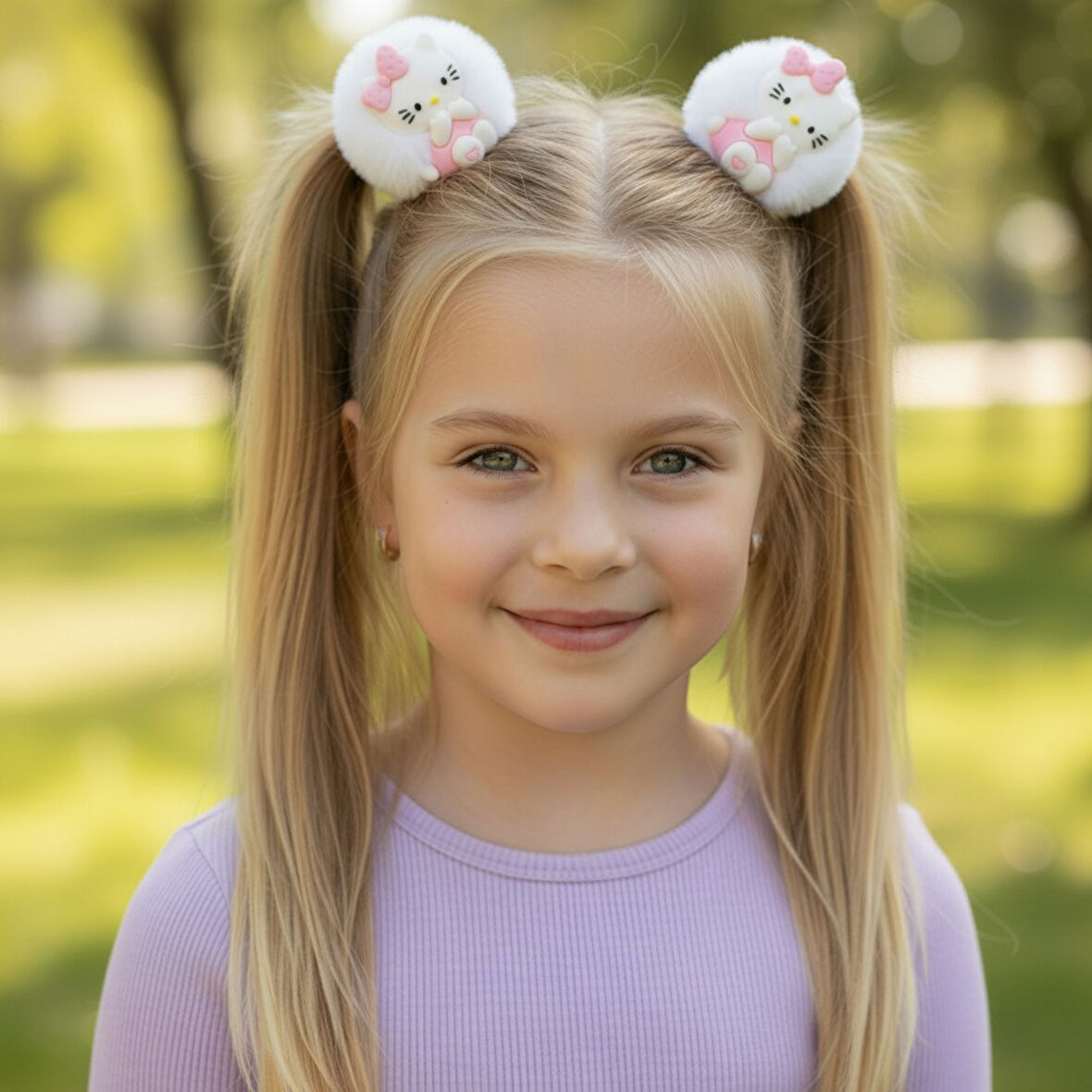 Hello Kity Peluş Lastikli Kız Çocuk Toka Set 2li